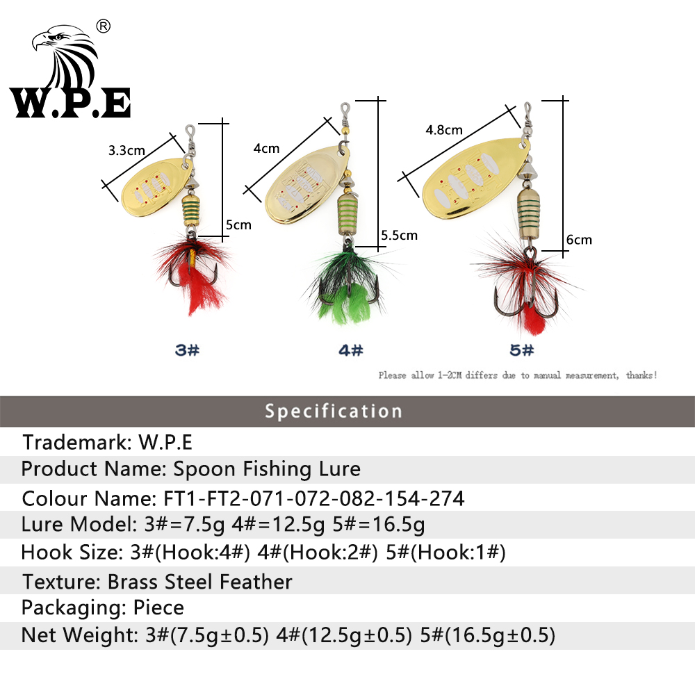 W. p. e.-isca metálica complet - Fishing Lure Spinnerbait avaliação e preço